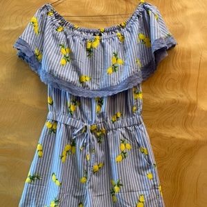 Blue/Ivory Lemon jumpsuit